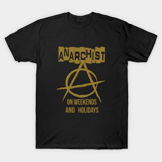 Anarchist - On Weekends And Holidays T-Shirt by Brartzy